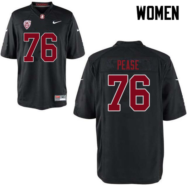 Women #76 Grant Pease Stanford Cardinal College Football Jerseys Sale-Black - Click Image to Close
